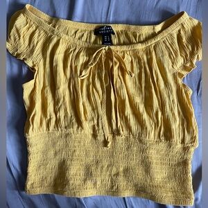 Streetwear Society Yellow Off-Shoulder Crop Top L